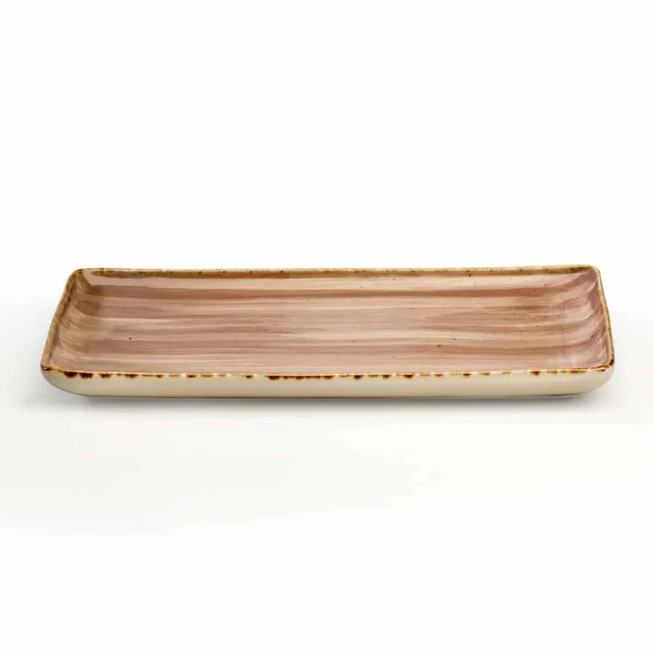 Seti i 8 Pllakave Moderne të Dizajnit Drejtkëndëshe dhe tas me gurë me ngjyra - Simba Viadurini