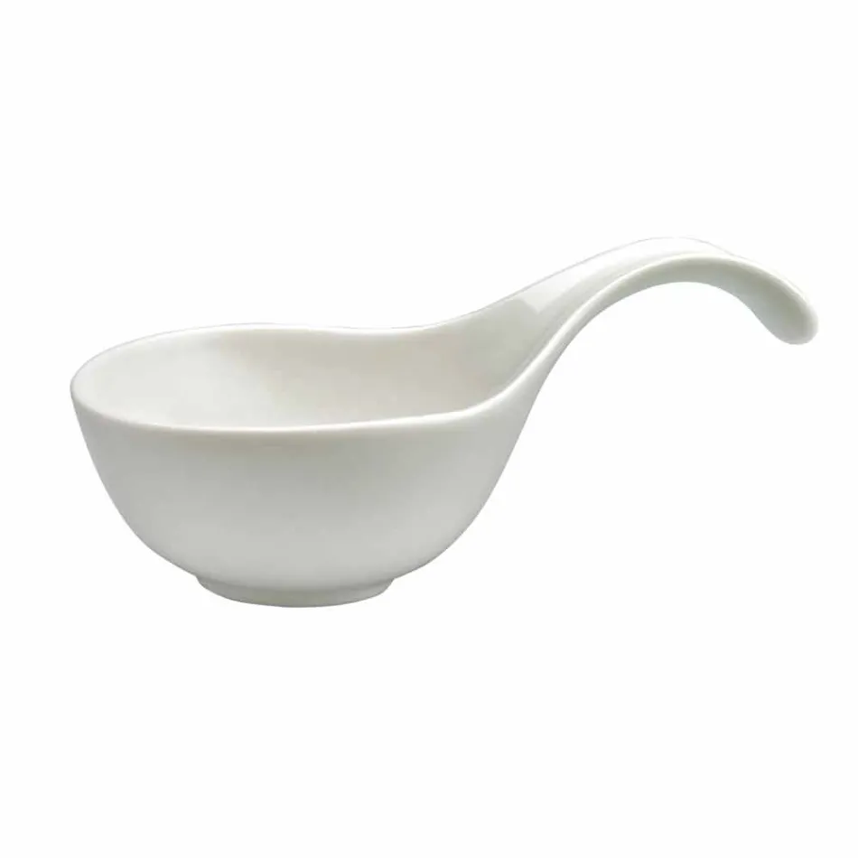 Shërbimi Aperitif 12 copë Pllaka Moderne prej Porcelani të Bardhë - Nalah Viadurini