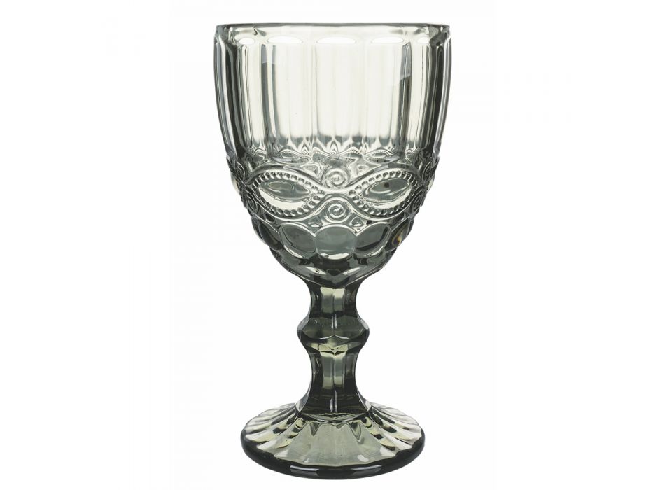 Shërbimi i gotave me gota në gotë me ngjyra dhe dekorime 12 copë - Garbo Viadurini