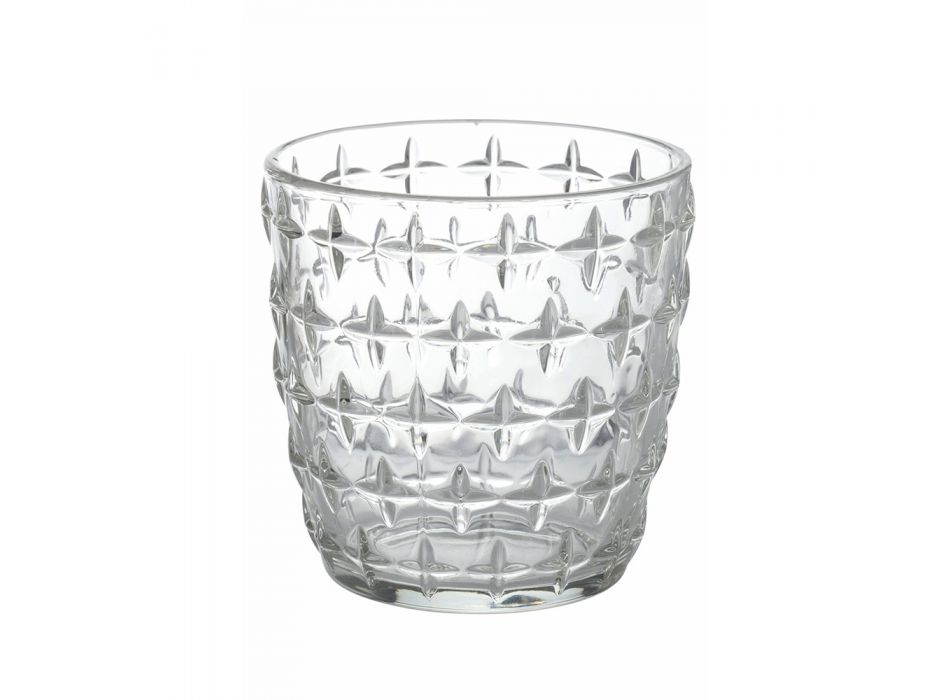 Shërbimi i gotave të ujit në gotë transparente dhe dekorim 12 copë - Omoge Viadurini