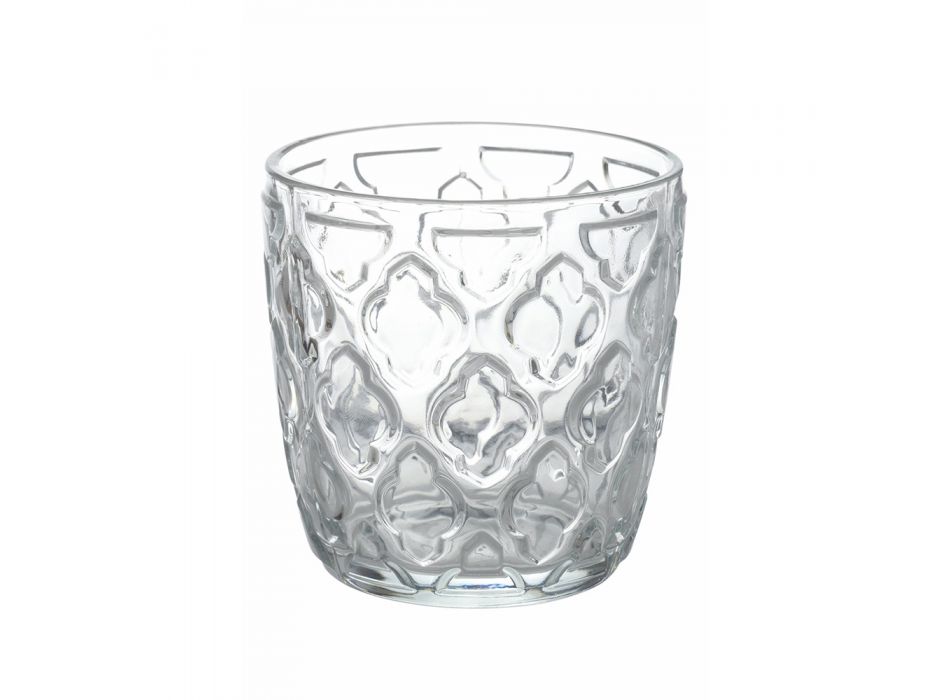 Shërbimi i gotave të ujit në gotë transparente dhe dekorim 12 copë - Omoge Viadurini