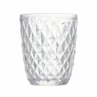 Set qelqi në ujë qelqi me ngjyra dhe të gdhendura 12 copë - Brillo Viadurini