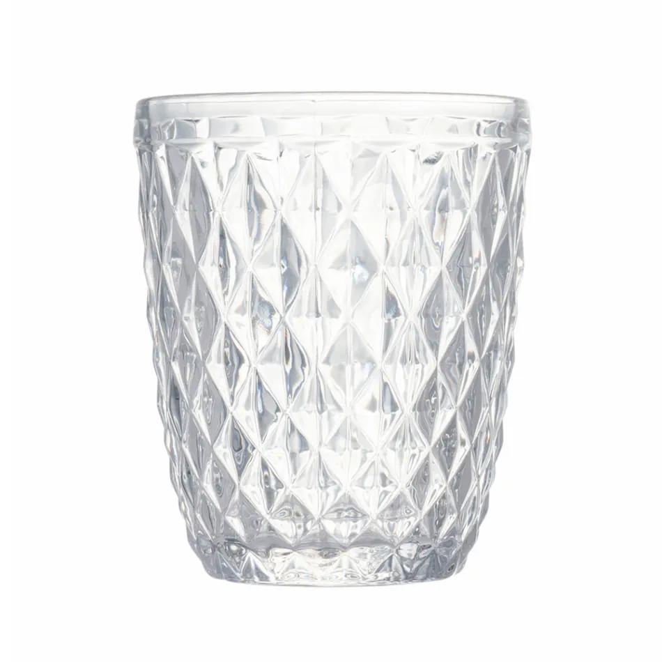 Set qelqi në ujë qelqi me ngjyra dhe të gdhendura 12 copë - Brillo Viadurini