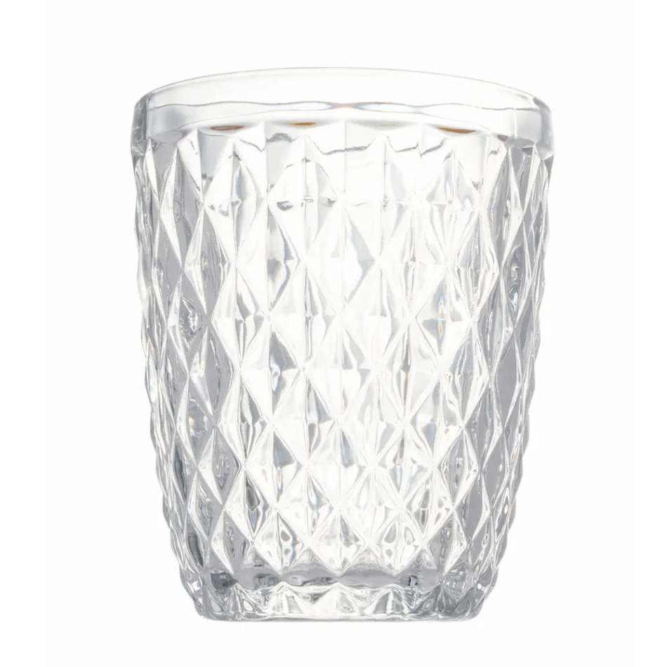 Set qelqi në ujë qelqi me ngjyra dhe të gdhendura 12 copë - Brillo Viadurini