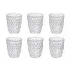 Set qelqi në ujë qelqi me ngjyra dhe të gdhendura 12 copë - Brillo Viadurini