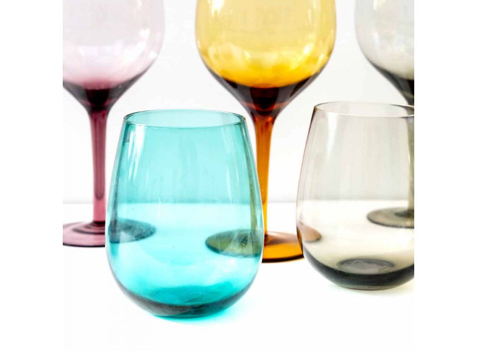 Dizajni gota uji qelqi me ngjyra, 12 copë - Aperi Viadurini