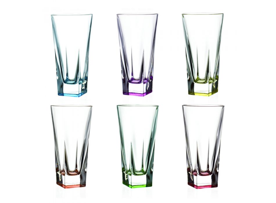 Shërbimi i syzeve me ngjyra të larta Tumbler Crystal Eco 12 Copë - Amalgam Viadurini
