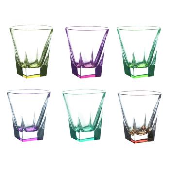 12 copë Eco Colored Colour Crystal Liqueur Glass Service - Amalgam