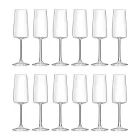 Set Mini Italian Eco Crystal Flute Goblet Set 12 Pcs - Primordio Viadurini