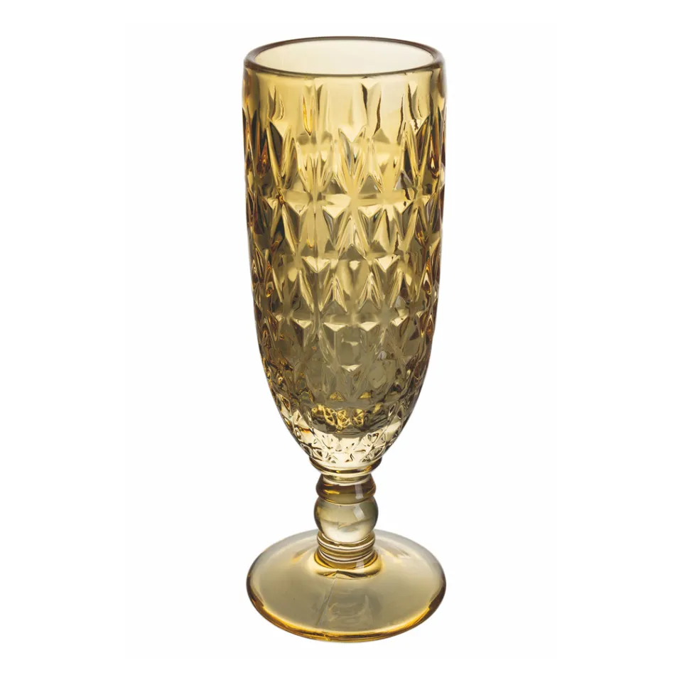 Set kupa flauti në xham me ngjyra dhe dekorime të ndryshme 12 copë - Miks Viadurini