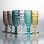 Set kupa flauti në xham me ngjyra dhe dekorime të ndryshme 12 copë - Miks Viadurini