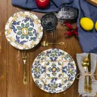 Set me gotë vere me ngjyra në gotë dhe stil dekor dekor 12 copë - vidë Viadurini