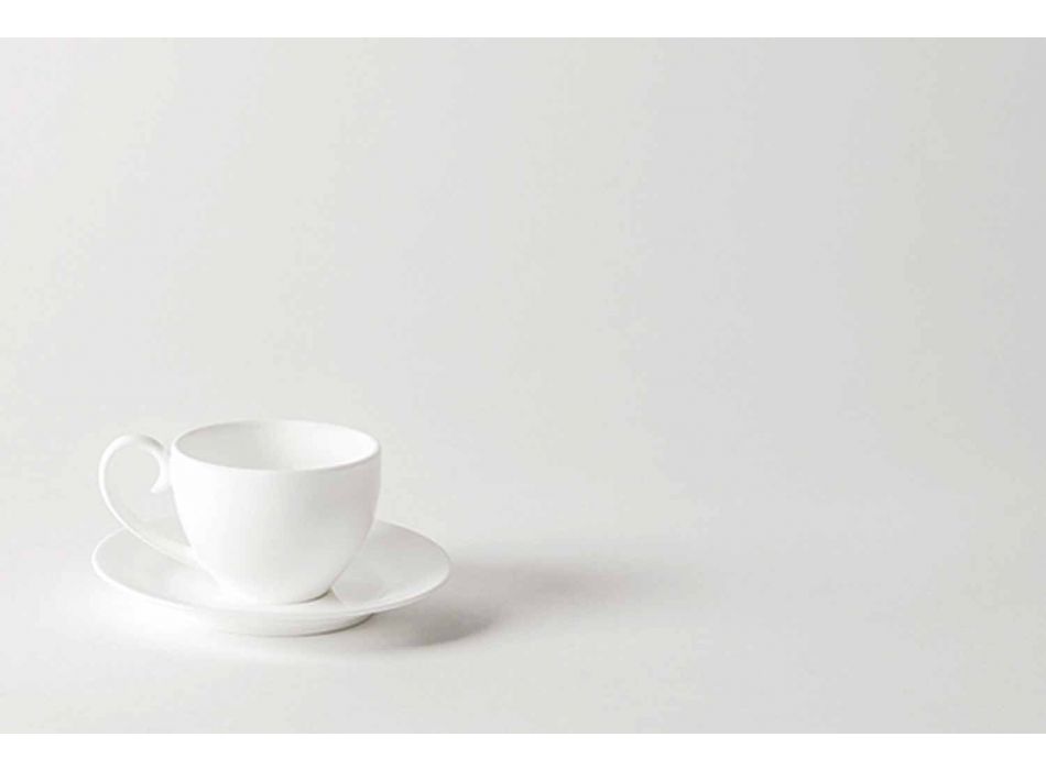 Shërbimi i plotë i Kupave të Kafe 21 copë në Porcelan të Bardhë - Samantha Viadurini