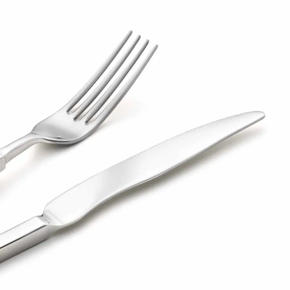 Komplet i plotë takëmesh çeliku 24 copë Dizajn prodhuar në Itali - e ndërlikuar Viadurini