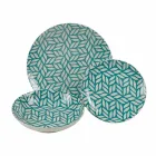 Shërbim i plotë i tryezës në Porcelani me ngjyra 18 copë - Indonezi Viadurini