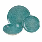 Shërbim i plotë i tryezës në Porcelani me ngjyra 18 copë - Indonezi Viadurini