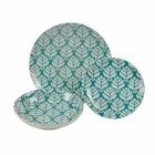 Shërbim i plotë i tryezës në Porcelani me ngjyra 18 copë - Indonezi Viadurini