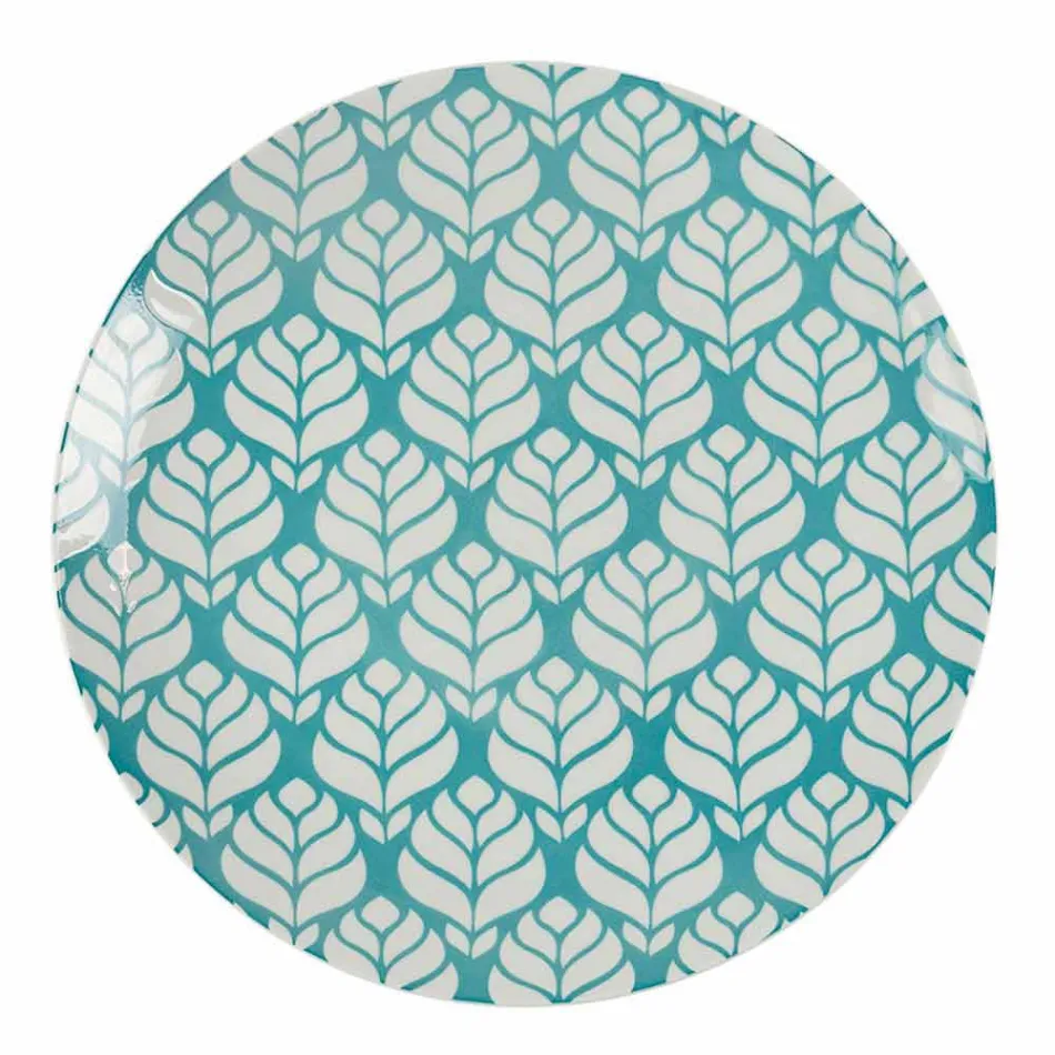 Shërbim i plotë i tryezës në Porcelani me ngjyra 18 copë - Indonezi Viadurini