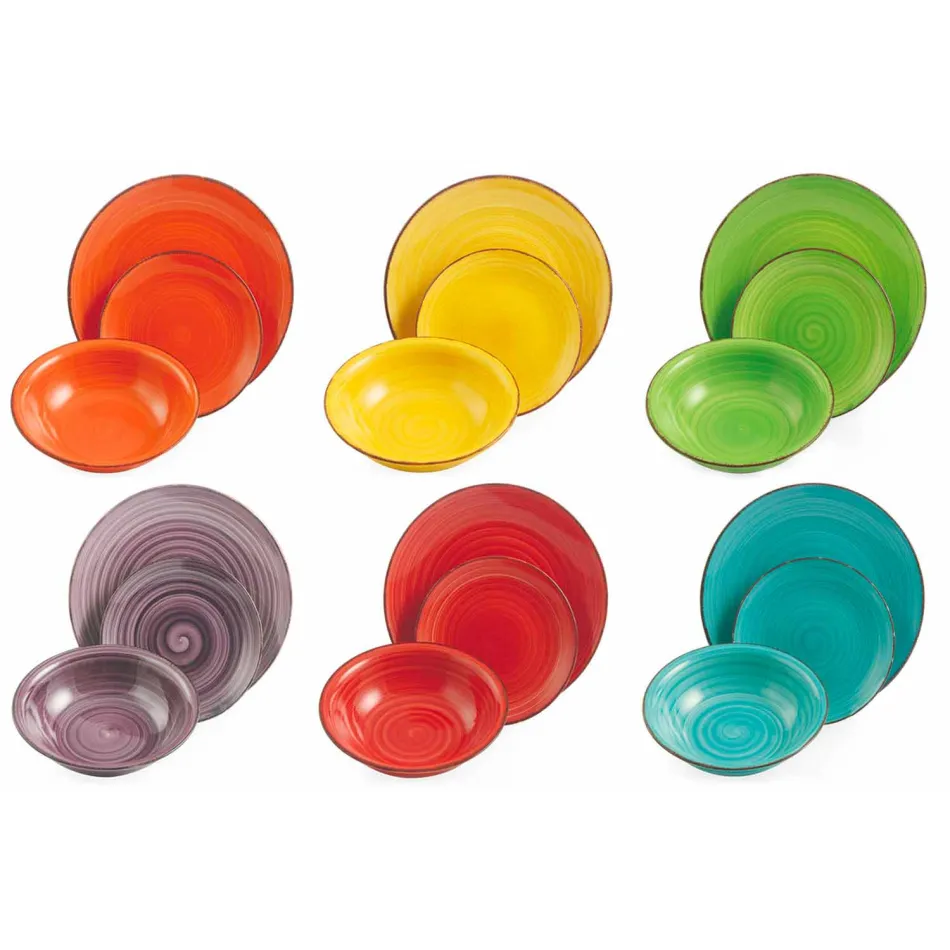 Takëm me pllaka me ngjyra 18 copë në gur prej guri modern - Abruzzo Viadurini