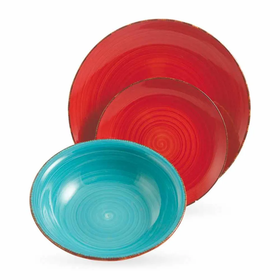 Takëm me pllaka me ngjyra 18 copë në gur prej guri modern - Abruzzo Viadurini