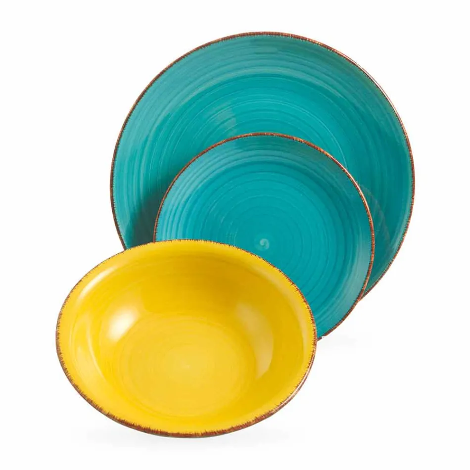 Takëm me pllaka me ngjyra 18 copë në gur prej guri modern - Abruzzo Viadurini