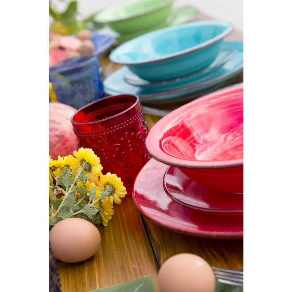 Takëm me pllaka me ngjyra 18 copë në gur prej guri modern - Abruzzo Viadurini