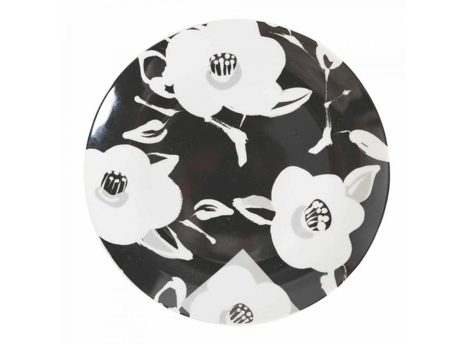 Shërbim tryeze prej porcelani dhe gresi, 18 copë pllaka me ngjyra - Nargile Viadurini