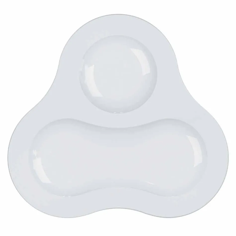 Komplet i Çajit Dizajn Modern në Porcelan të Bardhë 14 Copë - Teleskop Viadurini