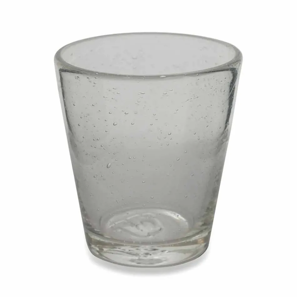 Seti i 6 gotave të qelqit në lulëzim me ngjyra nga Abruzzo - Uji Viadurini