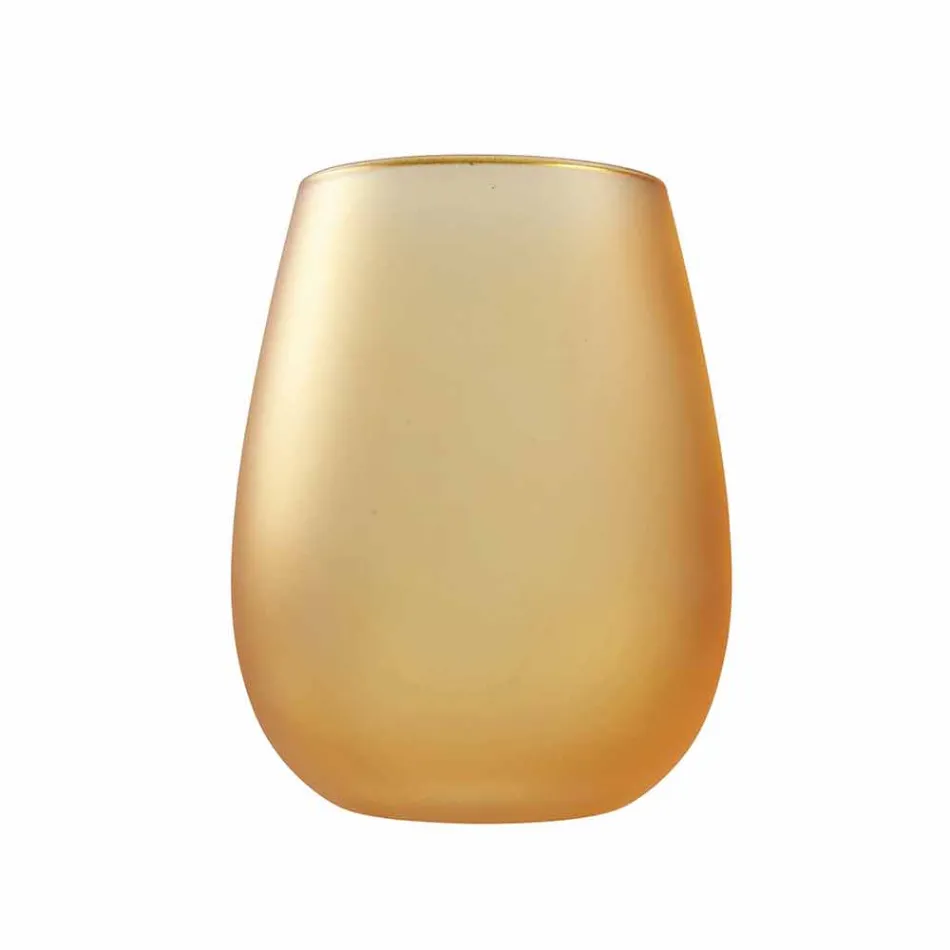 Seti i gotave me ujë qelqi me ngjyra moderne, 12 copë - Rim Viadurini