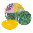 Shërbimi prej Porcelani dhe Gres Dinnerware 18 Piece Colored Design - Tropikal Viadurini