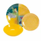 Shërbimi prej Porcelani dhe Gres Dinnerware 18 Piece Colored Design - Tropikal Viadurini