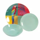 Shërbimi prej Porcelani dhe Gres Dinnerware 18 Piece Colored Design - Tropikal Viadurini
