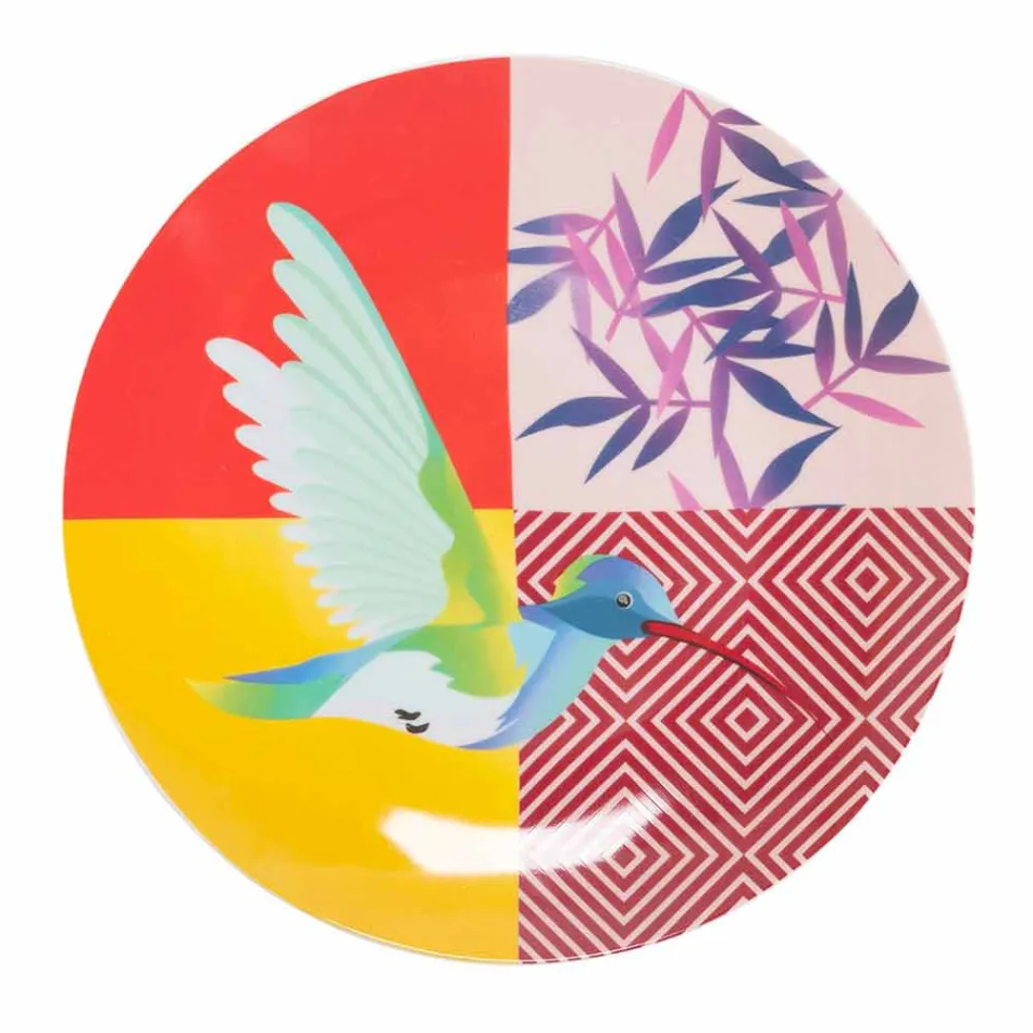 Shërbimi prej Porcelani dhe Gres Dinnerware 18 Piece Colored Design - Tropikal Viadurini