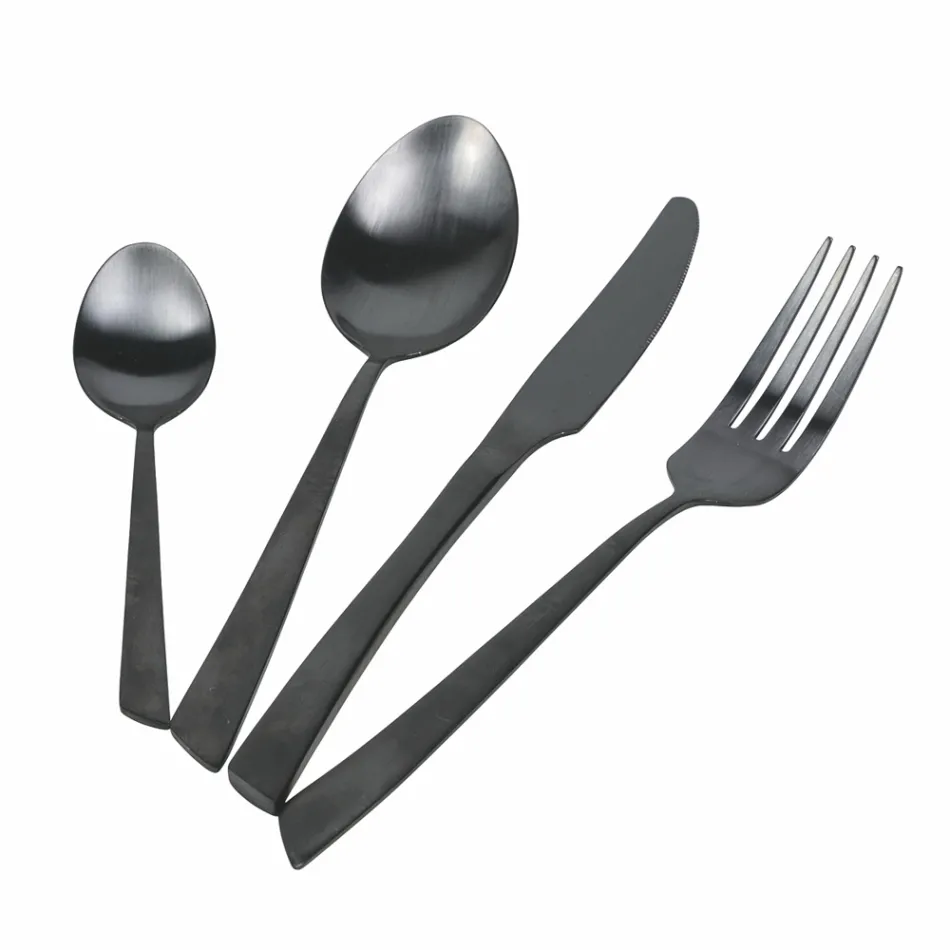 Set takëmesh 24 copë me dizajn të sheshtë prej çeliku ose bakri - Antozoi Viadurini