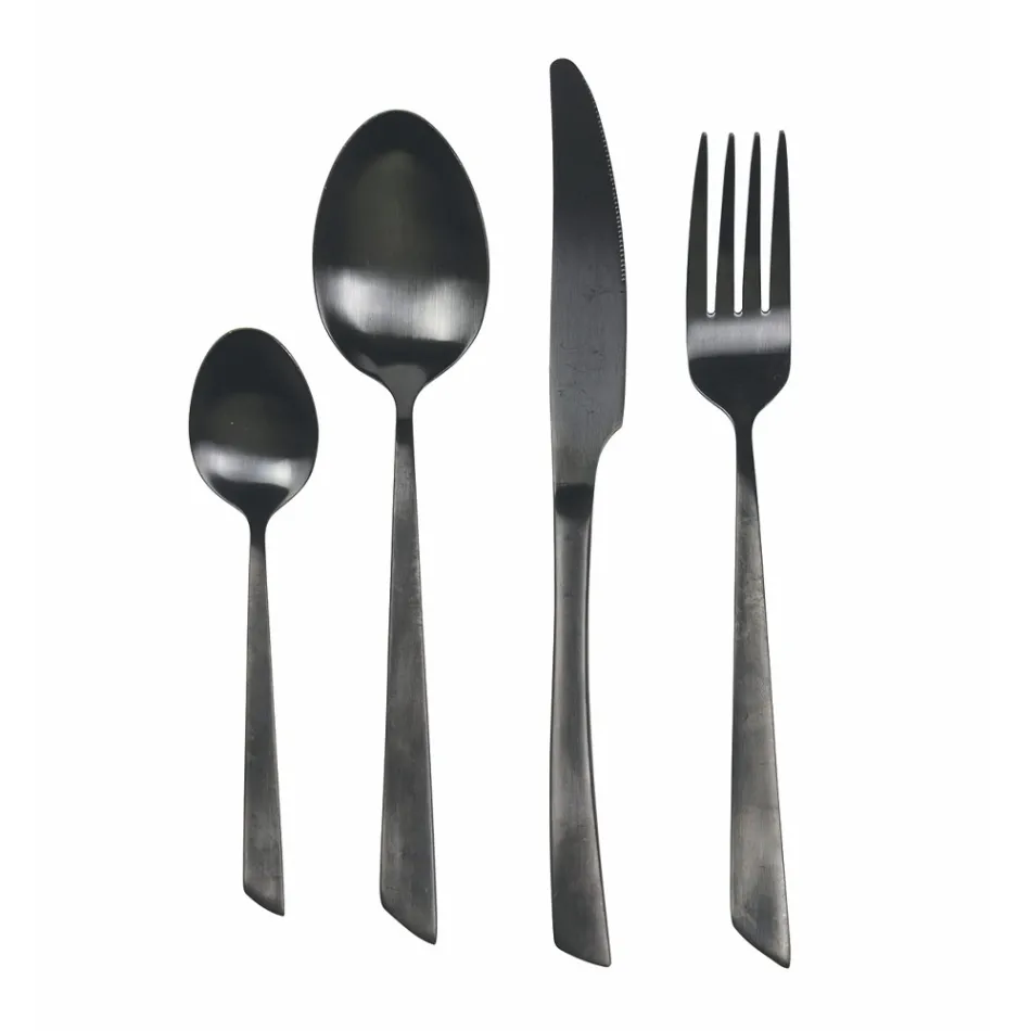 Set takëmesh 24 copë me dizajn të sheshtë prej çeliku ose bakri - Antozoi Viadurini