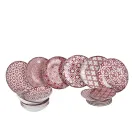 Shërbim darke porcelani 18 copë në 2 dekorime të ndryshme - Jamais Viadurini