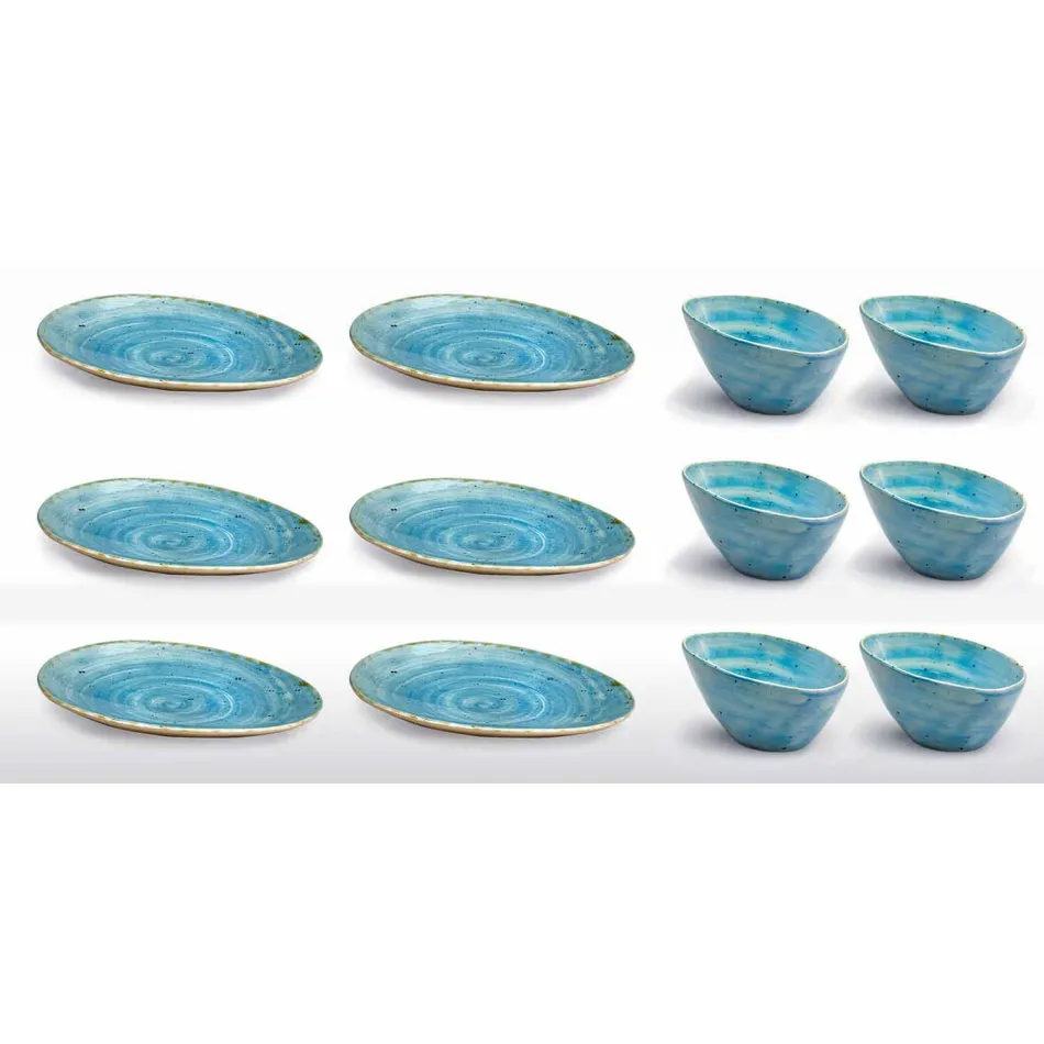 Shërbimi i Pllakave të Parave të 12 copave në gurë me ngjyra të dizajnit modern - Simba Viadurini