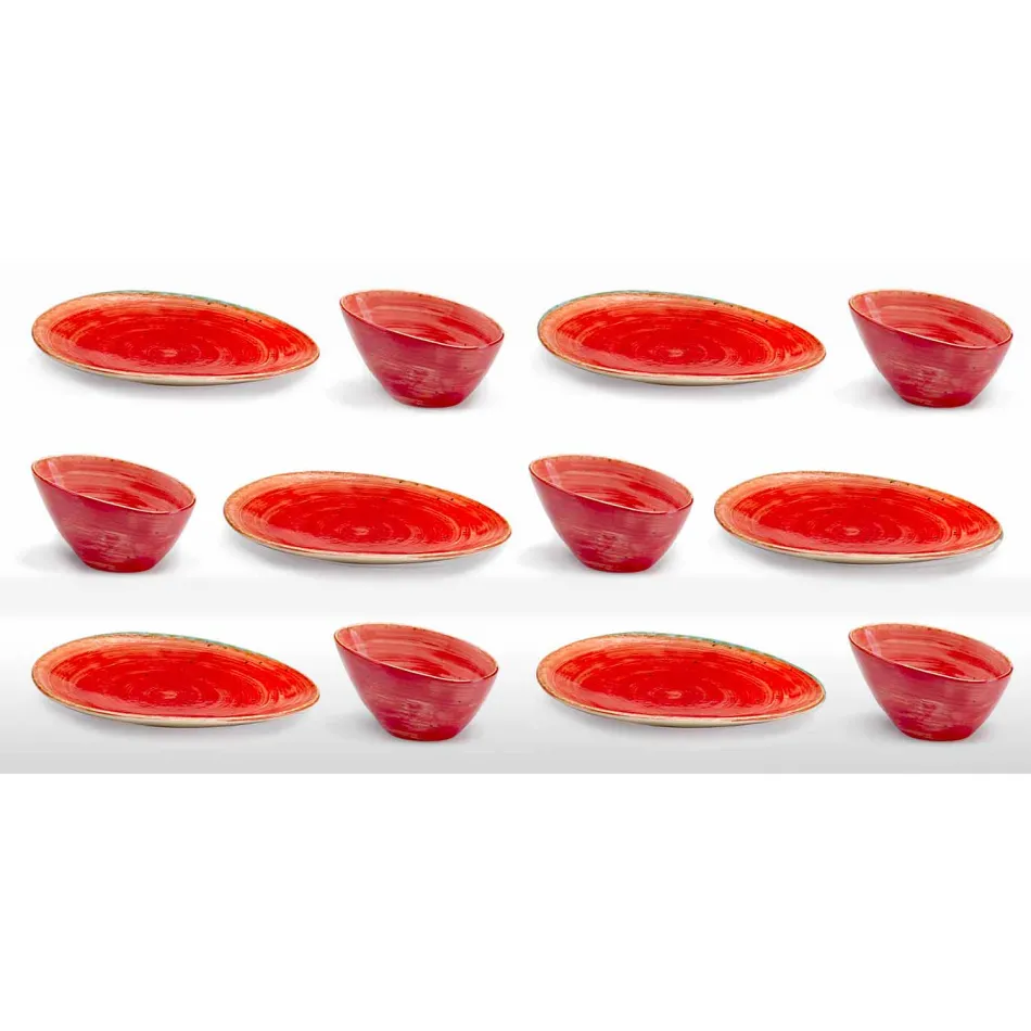 Shërbimi i Pllakave të Parave të 12 copave në gurë me ngjyra të dizajnit modern - Simba Viadurini