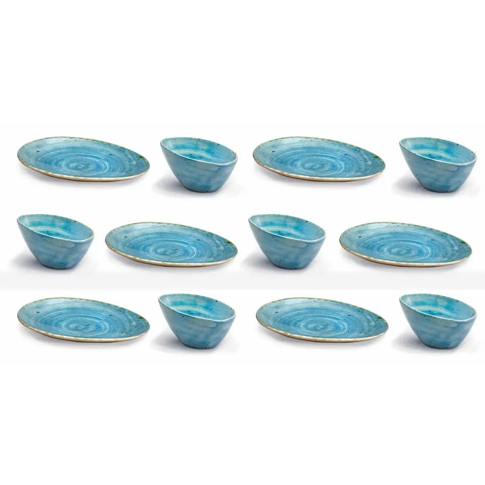 Shërbimi i Pllakave të Parave të 12 copave në gurë me ngjyra të dizajnit modern - Simba Viadurini