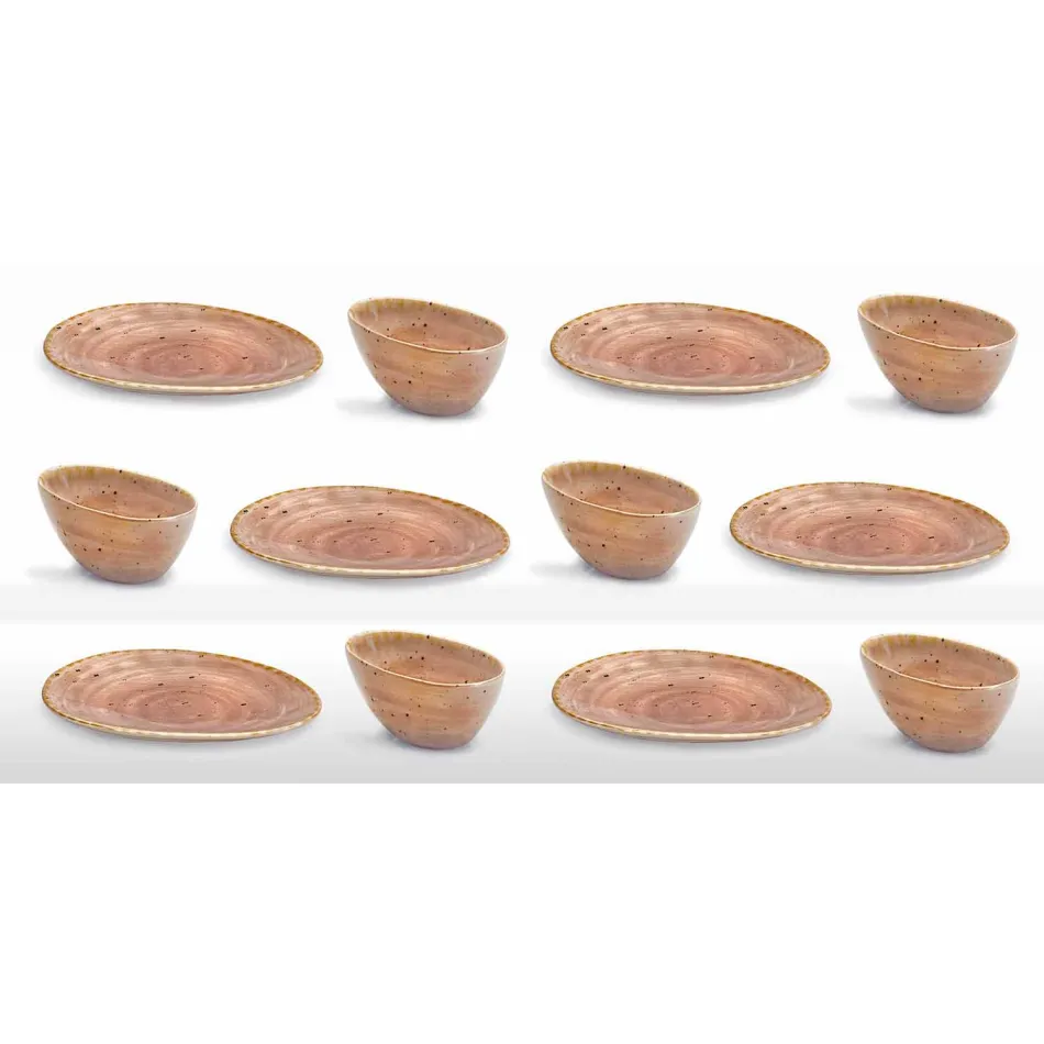 Shërbimi i Pllakave të Parave të 12 copave në gurë me ngjyra të dizajnit modern - Simba Viadurini