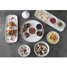 Pllaka Aperitivi Porcelani me Dizajn Modern Set 8 Copë - Galatino Viadurini