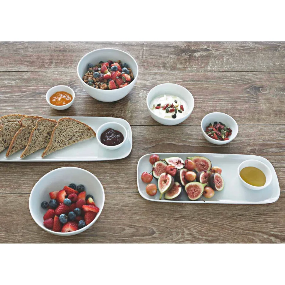 Pllaka Aperitivi Porcelani me Dizajn Modern Set 8 Copë - Galatino Viadurini