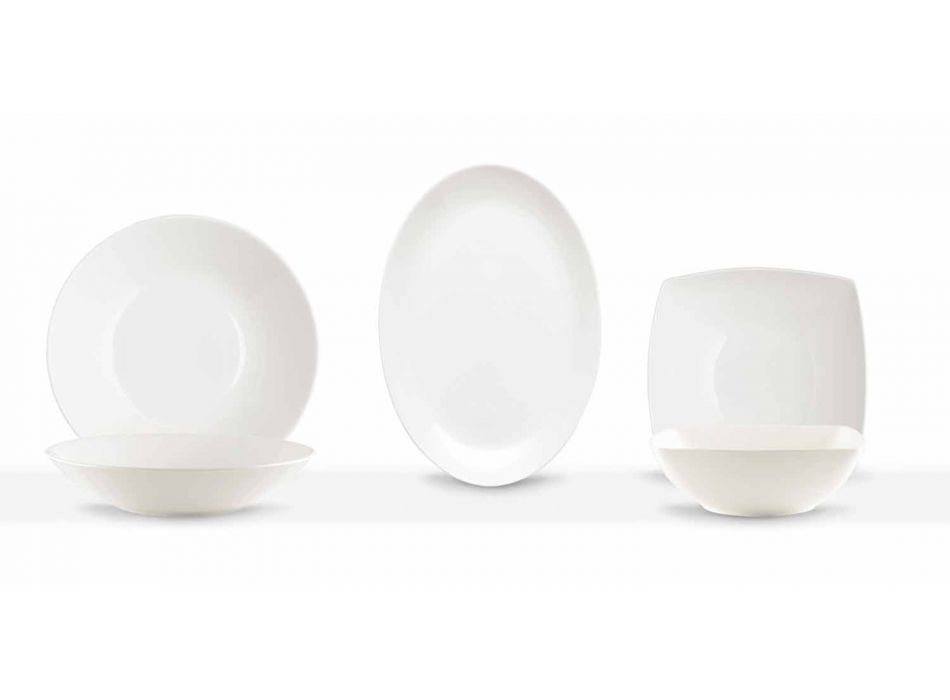 Shërbimi i enëve 3 copë Dizajn modern në Porcelan të Bardhë - Malaga Viadurini
