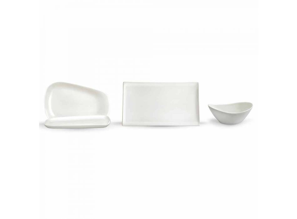 Shërbimi i pllakave për drekë ose porcelani modern 14 copë - Nalah Viadurini