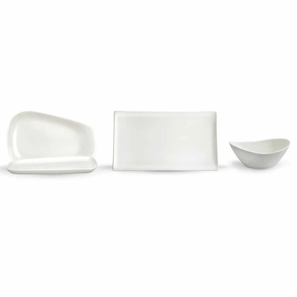 Shërbimi i pllakave për drekë ose porcelani modern 14 copë - Nalah Viadurini