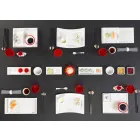 Pllaka për darkë moderne prej porcelani të bardhë vendos 25 copa - bazale Viadurini