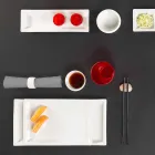 Pllaka për darkë moderne prej porcelani të bardhë vendos 25 copa - bazale Viadurini