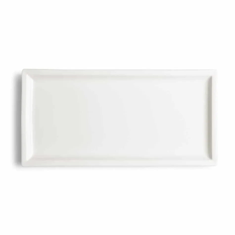 Pllaka për darkë moderne prej porcelani të bardhë vendos 25 copa - bazale Viadurini