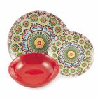 Pllakat e darkës etnike me ngjyra vendosin porcelan dhe gurë 18 çmendur - Marok Viadurini